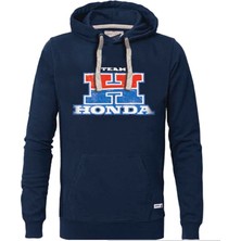 Honda H Logolu Kapüşonlu Lacivert Sweatshirt - Hnda Sağlam