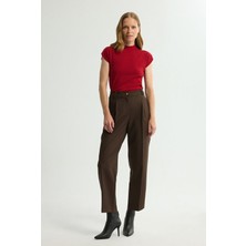 Love My Body Pileli Cepli Pantolon Kahve 153L9715001