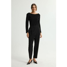 Love My Body Beli Lastikli Pantolon Siyah 153L8895002