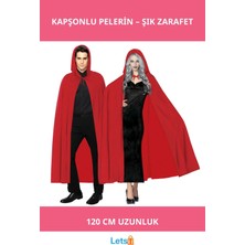 Letsii Kırmızı Renk Kapşonlu Pelerin 120 cm