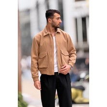 Rocqerx X-2025 Cep Detaylı Fermuarlı Astarlı Kaşe Mont