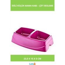Letsii Ikili Küçük Mama Kabı 1. Sınıf Plastik Mor, Mavi, Yeşil, Pembe