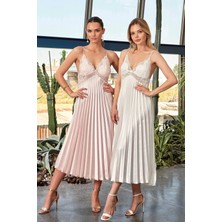 Larimar Nurteks 7115 Bayan Uzun Saten Gecelik