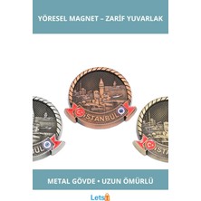 Letsii Şık Yuvarlak Metal Istanbul Yöresel Magnet