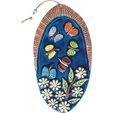 Ovebu Bahar Temalı Seramik Duvar Süsü, Ebat: 14.5cm x 27CM