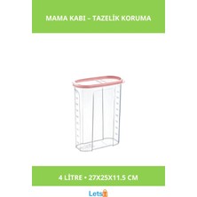 Letsii 4 Litrelik Hava Geçirmez Kaliteli Plastik Mama Kabı