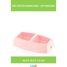 Letsii Ikili Büyük Mama Kabı 30.5 cm Plastik Mor Mavi Yeşil Pembe
