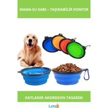 Letsii Katlanabilir Silikon Kedi Köpek Mama ve Su Kabı
