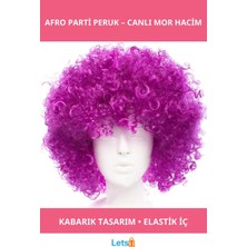 Letsii Koyu Mor Violet Renk Afro Bonus Parti Peruğu