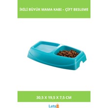Letsii Mikopet Ikili Büyük Mama Kabı 30,5 cm Plastik
