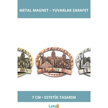 Letsii Istanbul Temalı Şık Yuvarlak Metal Magnet 7 cm