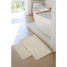 Soley | Violetta 2'li Banyo Paspas Seti | Kaymaz Taban %100 Pamuk | 60X100 - 50X60 cm