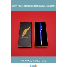 Letsii Şık Mavi Metal Touchpen Tükenmez Kalem Dijital ve Klasik Kullanım Için Ideal
