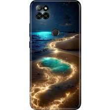 Nurdic Casper Via E30 Uyumlu Kılıf Resimli Desenli Silikon Golden Beach