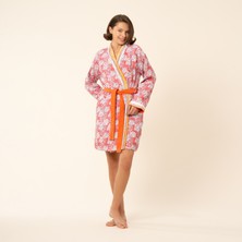 Tabea Kimono Pamuk Bornoz - Koyu Pembe