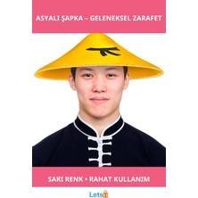 Letsii Sarı Renk Uzak Doğu Asyalı Şapka Kostüm Aksesuarı
