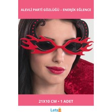 Letsii Kırmızı Alevli Parti Gözlüğü 21X10 cm