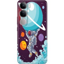 Nurdic Vivo V40 Lite Kılıf V40 Lite Desenli Tpu Silikon Baskılı Astronot