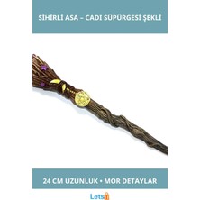 Letsii Polyester Sihirli Asa Mor 24 cm Cadı Temalı Aksesuar
