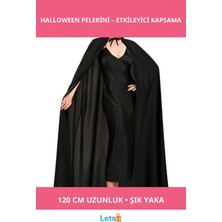 Letsii Siyah Renk Yakalı 120 cm Halloween Pelerini