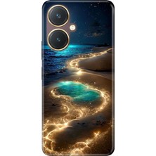 Nurdic Vivo Y27 Uyumlu Kılıf Resimli Desenli Silikon Golden Beach