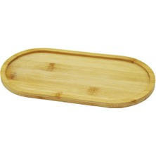 MiraLive Oval Ahşap Bambu Yağdanlık Altlık 12X23CM (K95)