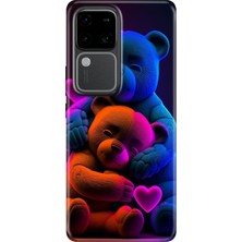 Nurdic Vivo V30 Kılıf Resimli Desenli Silikon Arka Kapak Bear Love