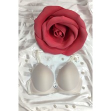 Nisan Siyah Beyaz Üçgen Kap Balenli Push Up Desteksiz Çıkmaz Askılı Ayarlanabilir Askılı Sütyen