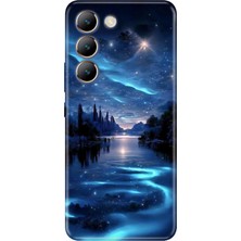 Nurdic Vivo V30 Lite Uyumlu Kılıf Resimli Desenli Silikon Gece Yarısı