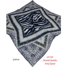5718 110CM Desenli Bambu Kraş Eşarp
