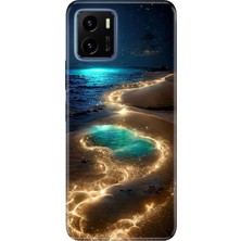 Nurdic Vivo Y15S Uyumlu Kılıf Resimli Desenli Silikon Golden Beach