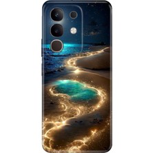 Nurdic Vivo Y29 (V2434) Kılıf Retro Art Desenli Esnek Silikon Golden Beach