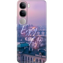 Nurdic Vivo V40 Lite Kılıf Desenli Cover Silikon Enjoy Life