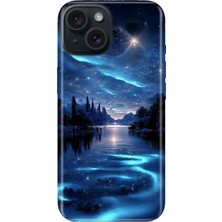 Nurdic iPhone 14 Plus Uyumlu Kılıf Resimli Desenli Silikon Gece Yarısı