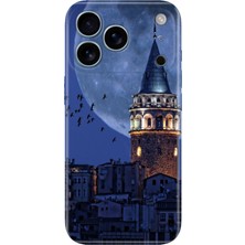 Nurdic iPhone 17 Pro Max Şeffaf Kılıf Retro Trendy Silikon Baskılı Galata Moon
