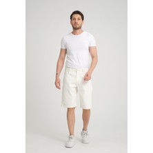 Rocqerx R-4387 Fermuarlı Yıkamalı Kot Şort