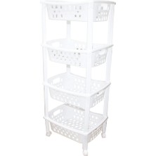 Venüs Shopping 4 Katlı Sepet Düzenleyici - Raf Ünitesi Tekerlekli 400X295X960MM (4887)