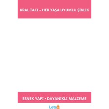 Letsii Gümüş Renk Esnek Kral Tacı Çocuk ve Yetişkin Uyumlu