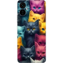 Nurdic Tecno Camon 19 Neo Uyumlu Kılıf Resimli Desenli Silikon Kedicikler