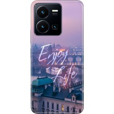 Nurdic Vivo Y22S - Y35 Uyumlu Kılıf Resimli Desenli Silikon Enjoy Life