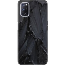 Nurdic Oppo A52 A72 A92 Uyumlu Kılıf Silikon Desenli Resimli Kapak Siyah Beton