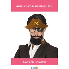 Letsii Kahve Şapkali Pipolu Jack Sparrow Gözlüğü Korsan Temalı Eğlenceler Için
