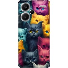 Nurdic Xiaomi Redmi Note 13 Pro Plus 5g Kılıf Baskılı Silikon Kedicikler
