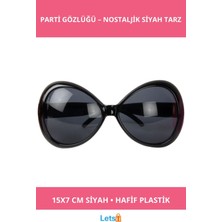 Letsii 70'ler Yeşilçam Nostaljik Parti Gözlüğü Siyah Renk 15X7CM