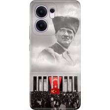Nurdic Oppo Reno 13F 5g Kılıf Dekoratif Silikon Baskılı Kapak Gazi Mustafa