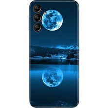 Nurdic Samsung Galaxy M34 5g Uyumlu Kılıf Silikon Desenli Resimli Kapak Dolunay Deniz