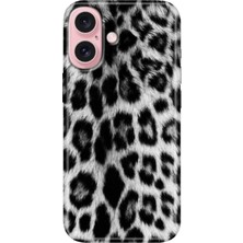 Nurdic iPhone 16 Uyumlu Kılıf Desenli Baskılı Silikon Siyah Kürk