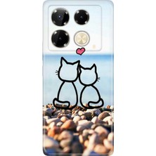 Nurdic Samsung Galaxy A36 6.7" Kılıf Kamera Koruma Silikon Soyulmayan Kedilerin Aşkı