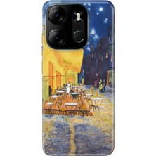 Nurdic Tecno Spark Go 2023 Kılıf Kamera Korumalı Silikon Desenli Resimli Uv Kapak Night Cafe