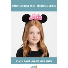 Letsii Pembe Fiyonklu Minnie Mouse Tacı Eğlenceli Aksesuar